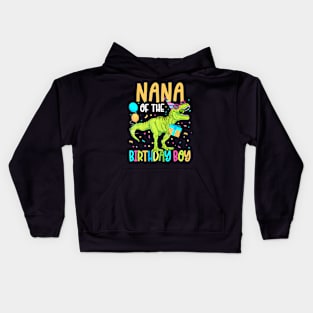 Nana Of The Birthday Boy Family Matching Dinosaur Squad Kids Hoodie